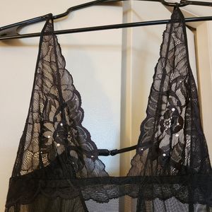 Victoria's Secret Black Lace Lingerie with Rhinestones